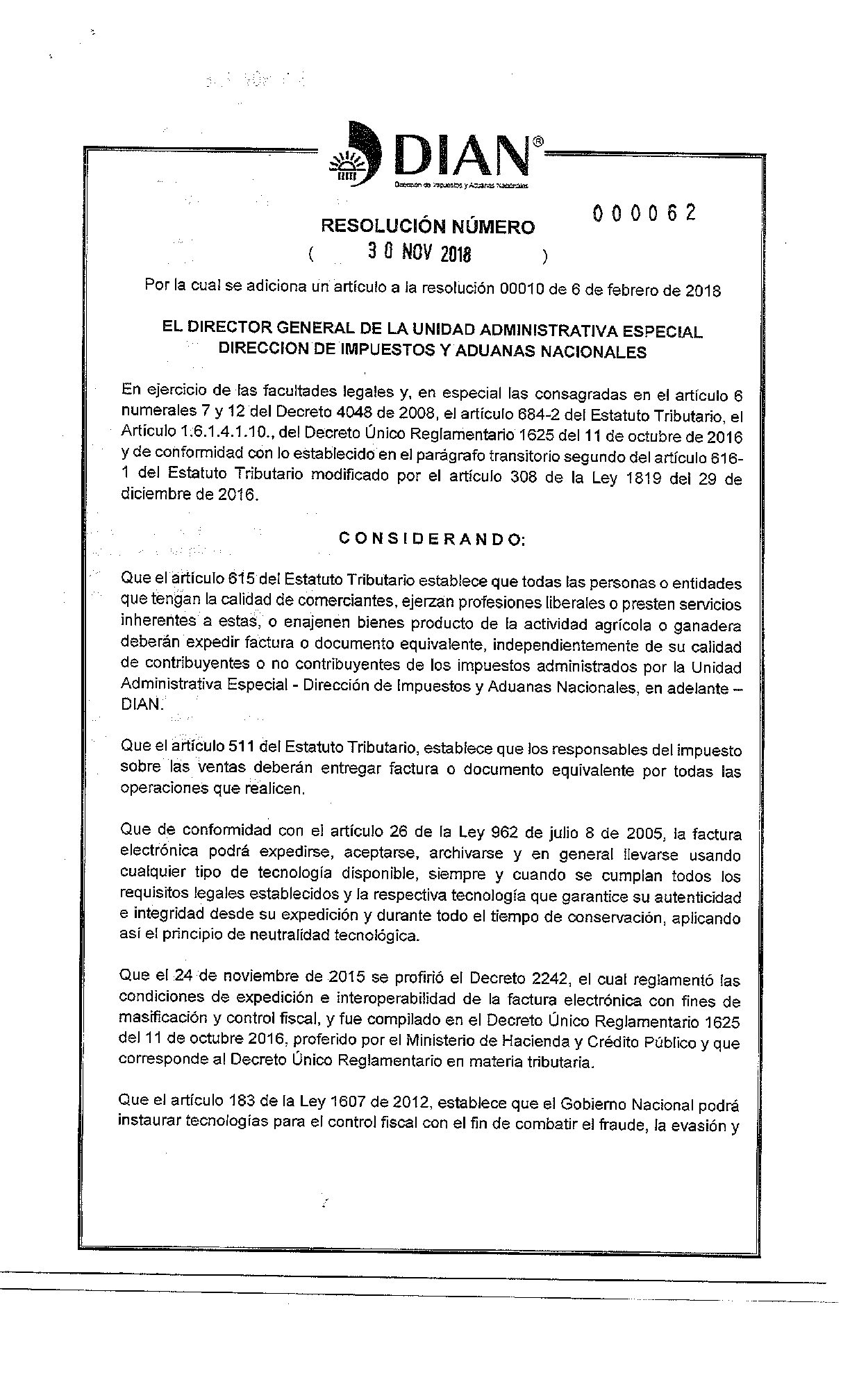 Correa Consultores Resolución 62
